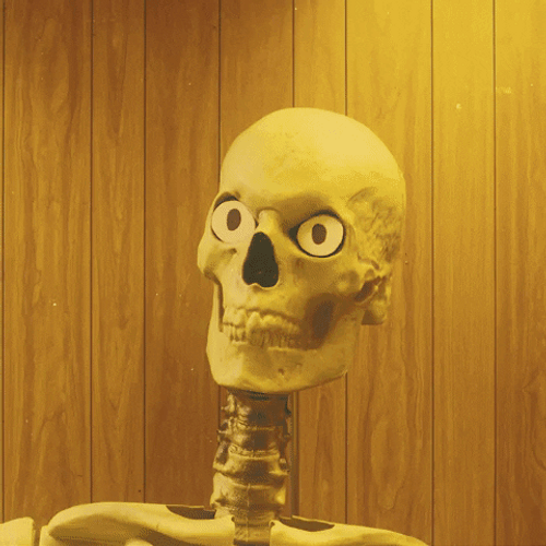 Happy Halloween Funny Skeleton Waving With Head Off GIF