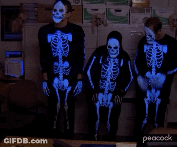 Happy Halloween Funny The Office Skeleton Dance GIF