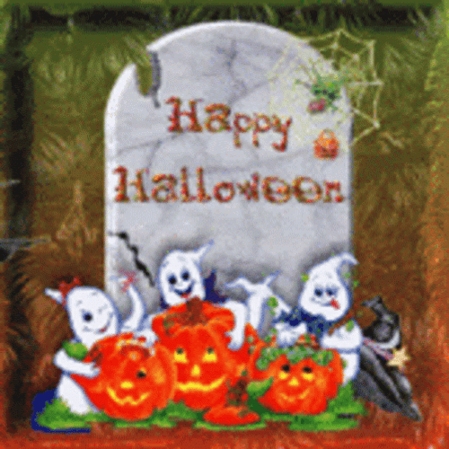 Happy Halloween Gravestone GIF