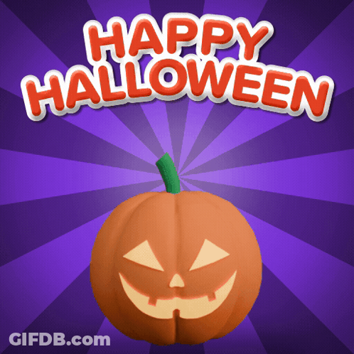 Happy Halloween Greeting Card With Pumpkin GIF