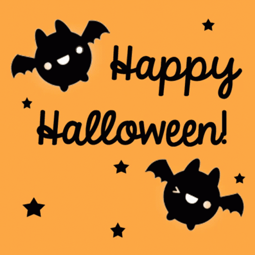 Happy Halloween Kawaii Winking Bat GIF