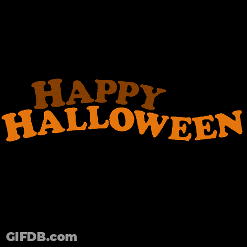 Happy Halloween Orange Letters On Black GIF
