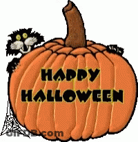 Happy Halloween Pumpkin With Black Cat GIF