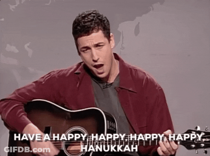 Happy Hanukkah Adam Sandler Singing Guitar GIF