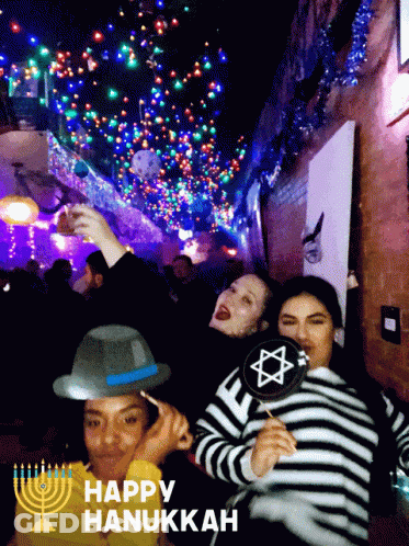 Happy Hanukkah Group Photo GIF