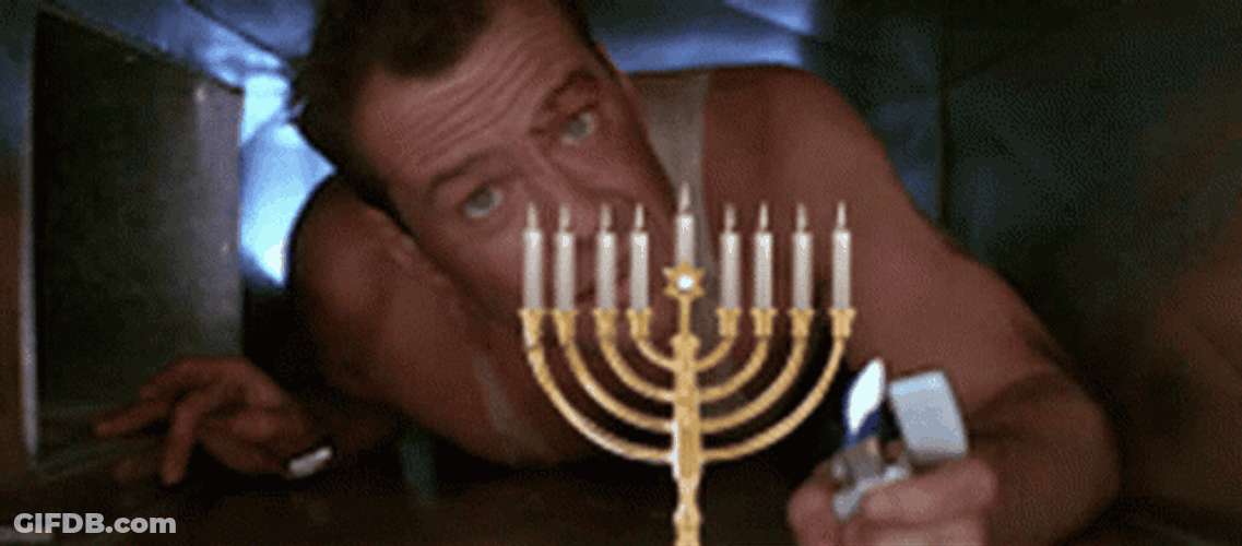 Happy Hanukkah Light Candle Die Hard GIF