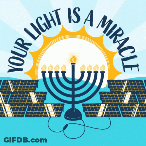 Happy Hanukkah Light Miracle Menorah GIF