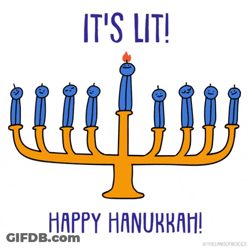 Happy Hanukkah Lit Candles GIF