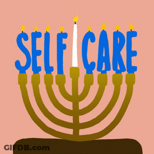 Happy Hanukkah Menorah Candles Self Care GIF