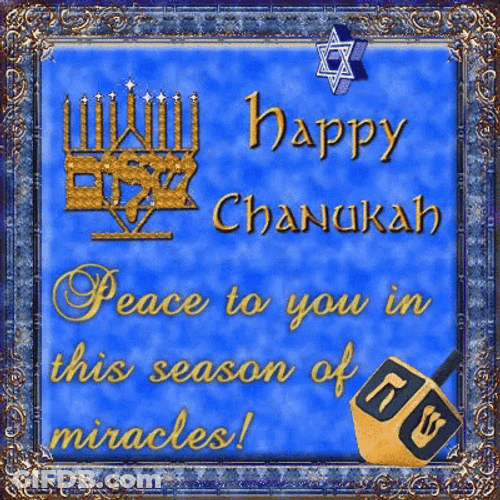 Happy Hanukkah Peace To You Greeting GIF