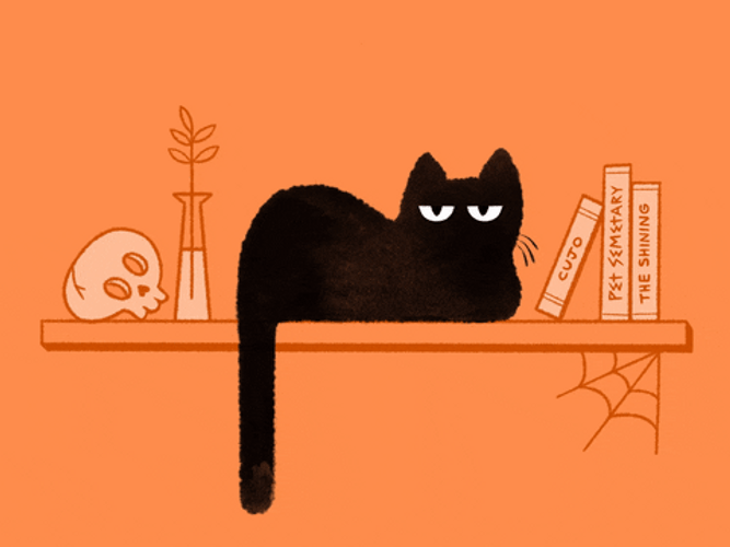 Happy Happy Happy Black Cat Yawning GIF