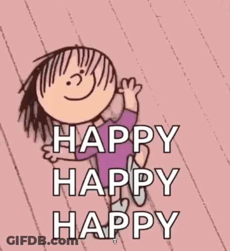 Happy Happy Happy Cartoon Girl GIF