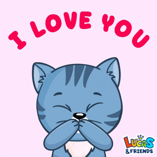 Happy Happy Happy Cat Love You Flying Kisses GIF