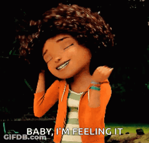 Happy Happy Joy Joy Gratuity Tucci Feeling It GIF