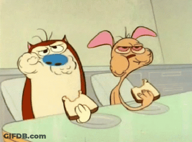 Happy Happy Joy Joy Ren And Stimpy Eating GIF