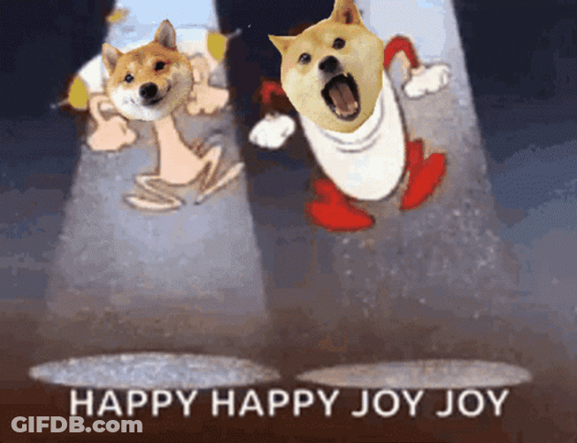 Happy Happy Joy Joy Ren And Stimpy Jumping GIF