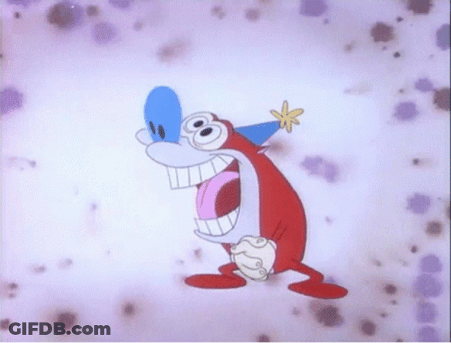 Happy Happy Joy Joy Stimpson The Cat GIF