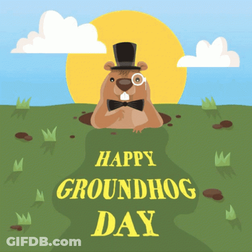 Happy Heart Groundhog Day GIF
