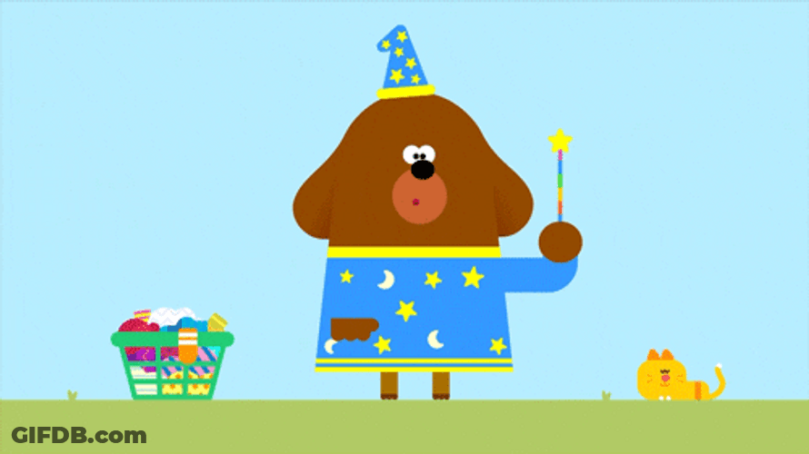Happy Hey Duggee Holding Magic Wand GIF