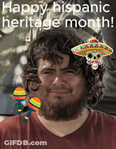 Happy Hispanic Heritage Man In Sombrero With Maracas GIF