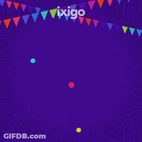 Happy Holi Banderas And Trumpets GIF