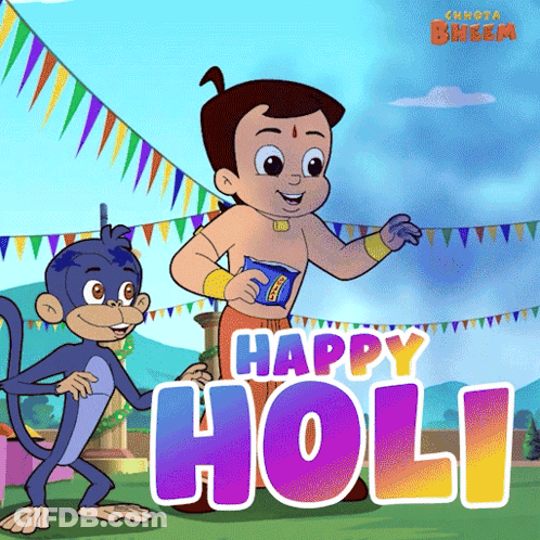 Happy Holi Chhota Bheem GIF