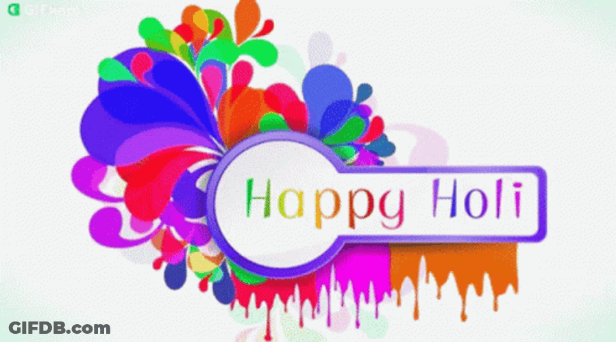 Happy Holi Colorful Art Design GIF