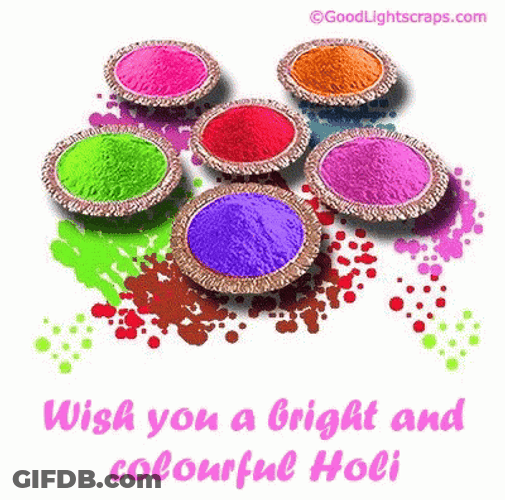 Happy Holi Colorful Foods Greeting GIF