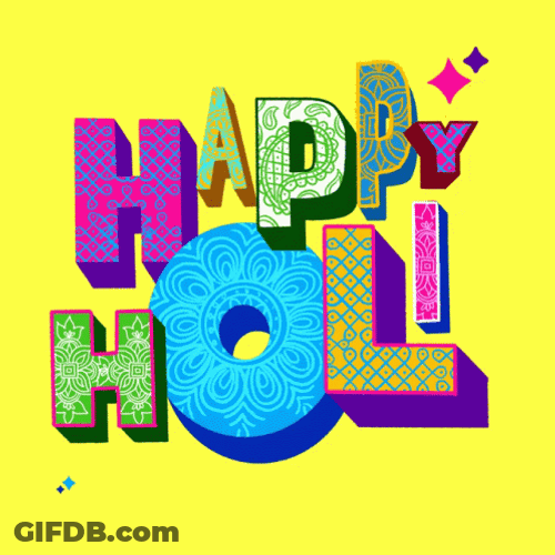 Happy Holi Creative Font Design GIF