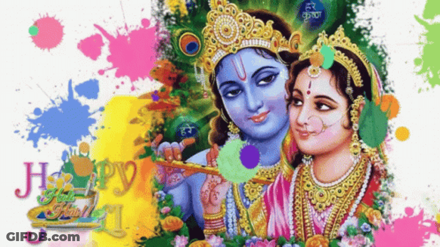 Happy Holi Hindu Gods GIF