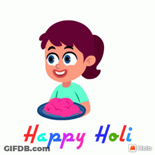 Happy Holi Playful Couple Animation GIF