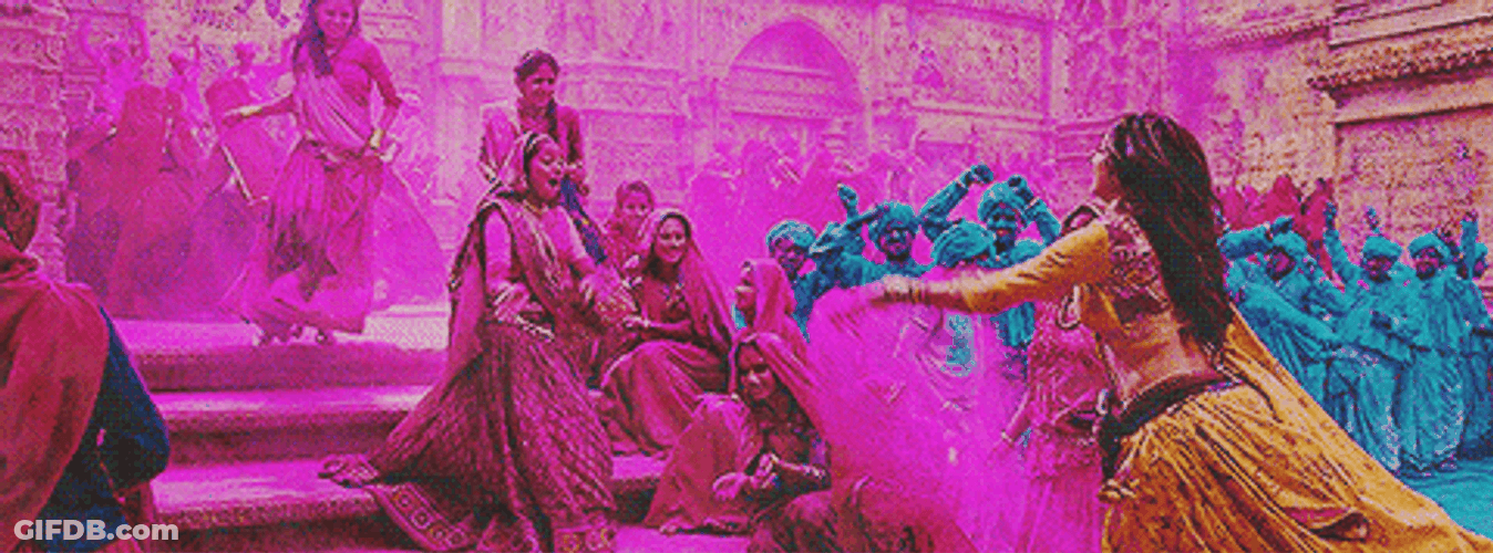 Happy Holi Splashing Colored Powder GIF