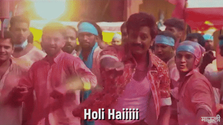 Happy Holi Throwing Colorful Water GIF