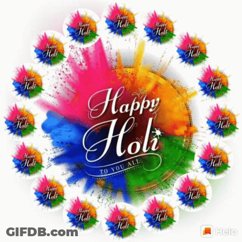 Happy Holi With Spinning Design GIF