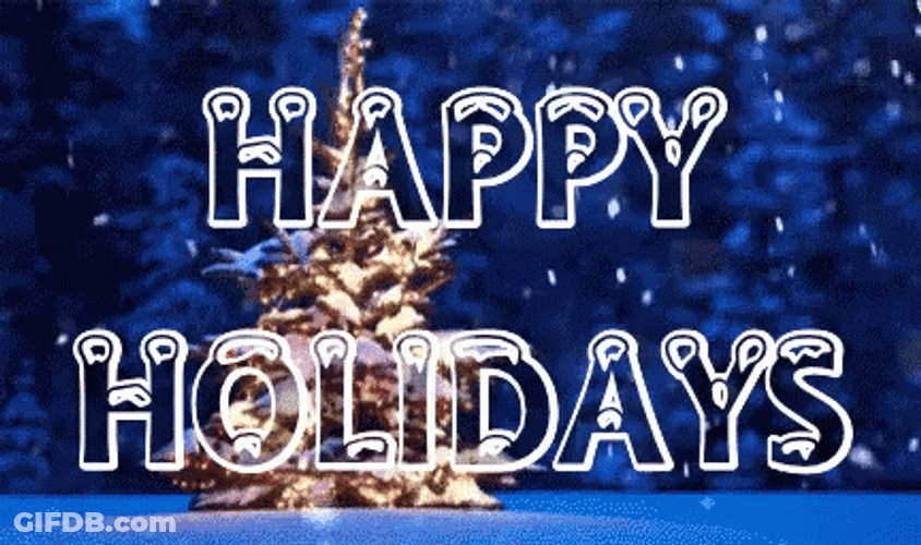 Happy Holiday Raining Snow GIF