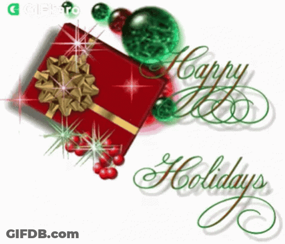 Happy Holiday With A Gift GIF