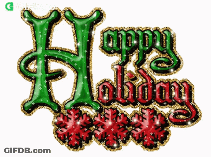Happy Holiday With Snow Flakes GIF