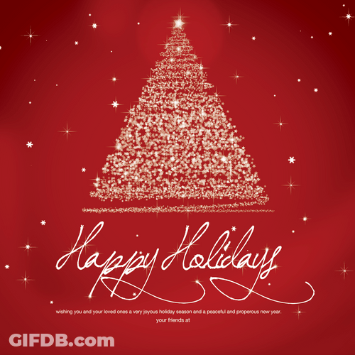 Happy Holiday With Tree Made Of Lights GIF