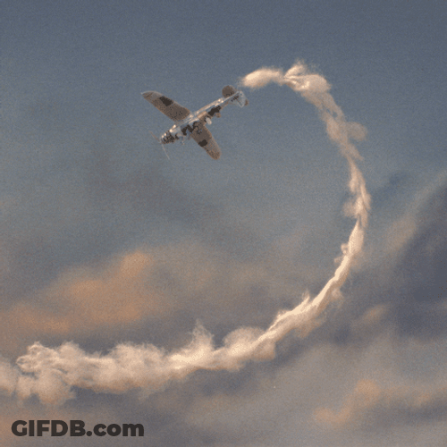 Happy Holidays Airplane Heart GIF