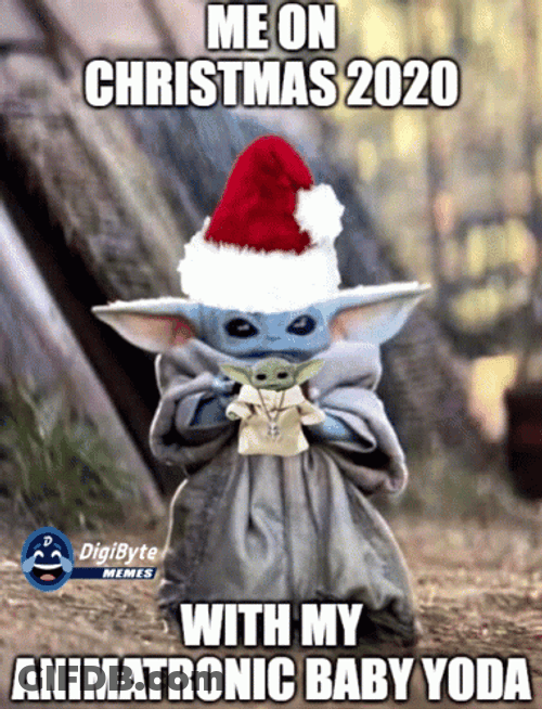 Happy Holidays Meme Baby Yoda GIF