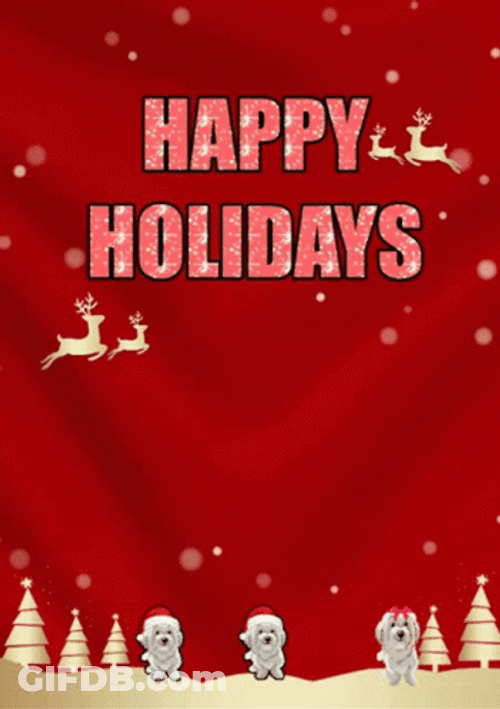 Happy Holidays Meme Dancing Puppies GIF