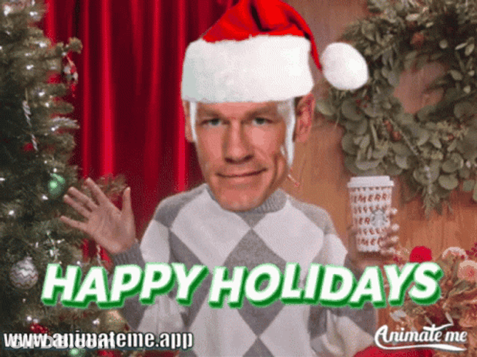 Happy Holidays Meme Edited John Cena GIF