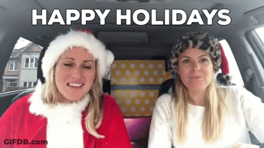 Happy Holidays Meme Girls Drinking Liquor GIF