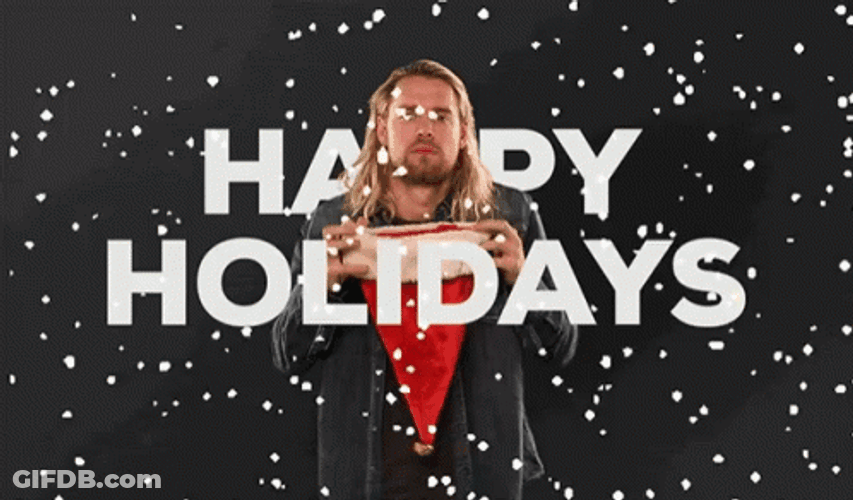 Happy Holidays Meme Guy Holding Hat GIF