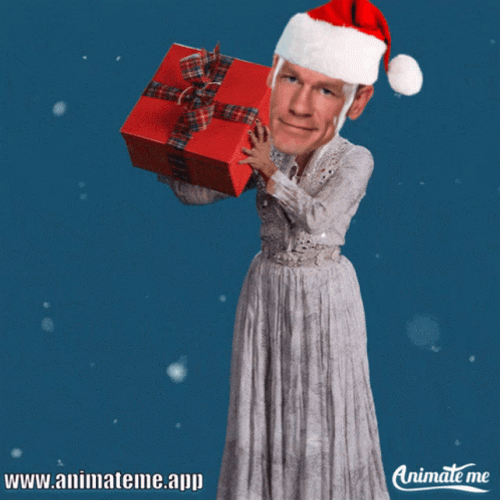 Happy Holidays Meme Lady John Cena GIF