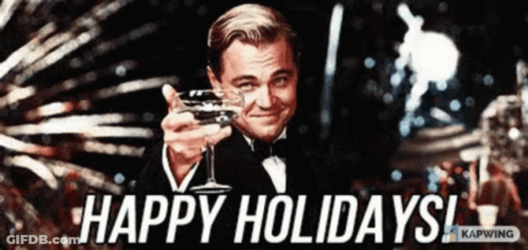 Happy Holidays Meme Leonardo DiCaprio Cheers GIF