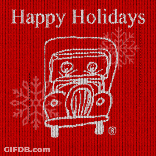 Happy Holidays Meme With Car Illustration GIF