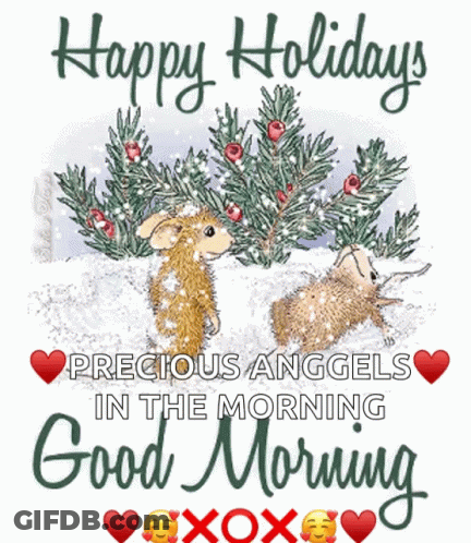 Happy Holidays Precious Anggels In The Morning Card GIF