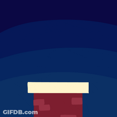 Happy Holidays Santa In Chimney GIF