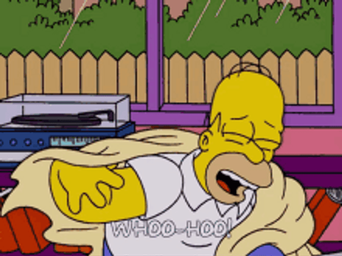 Happy Homer Woohoo Standing Up GIF